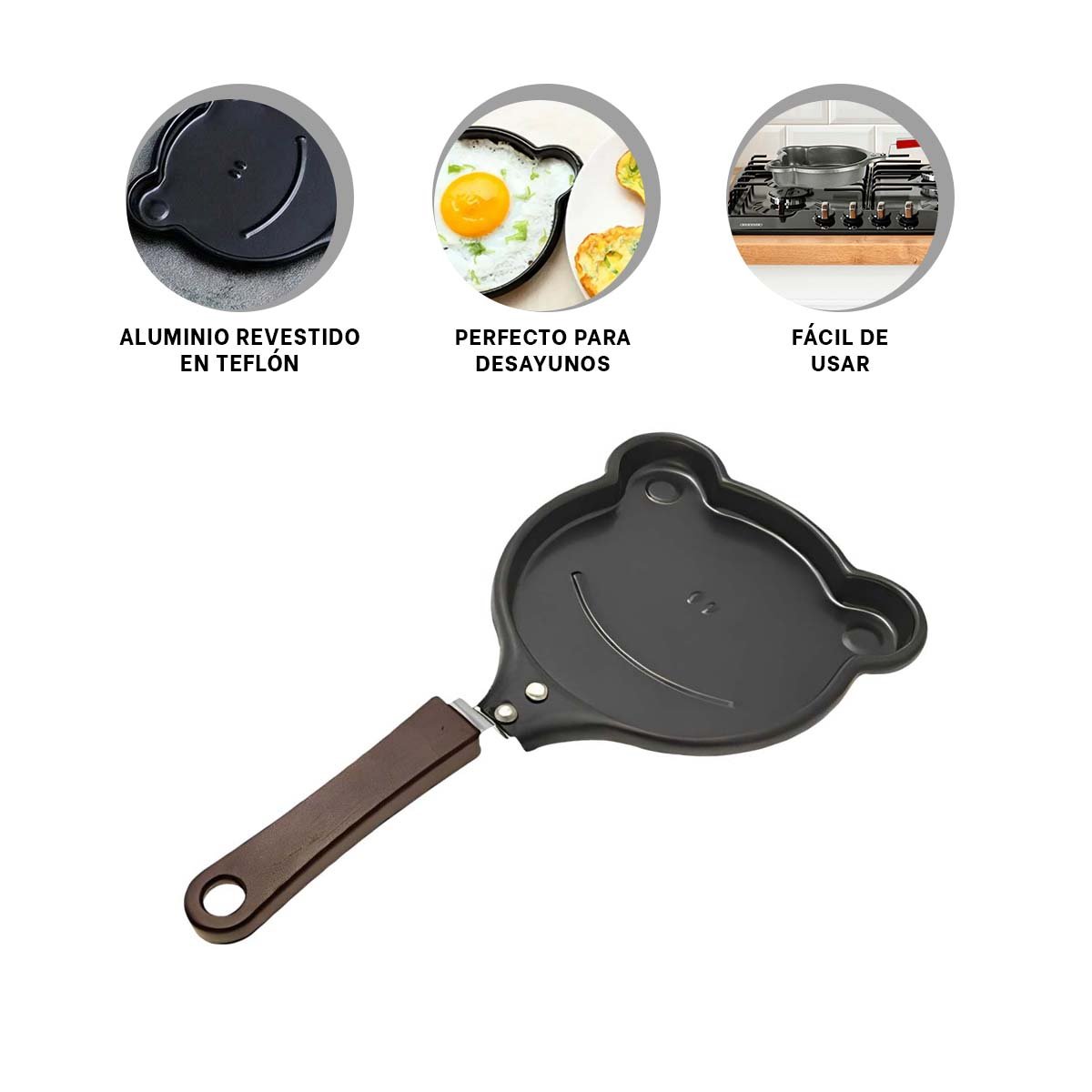 SARTEN CABEZA DE RANA PLOMO FUNCIONAL Y COMODO COCINAR HUEVOS YPOST IT - 5