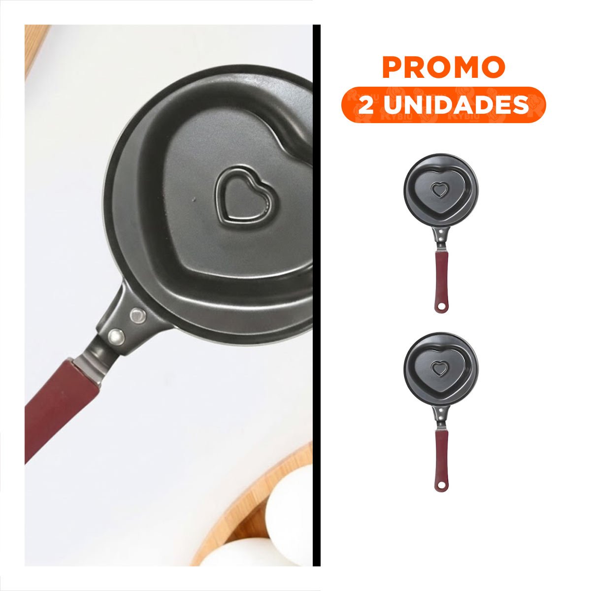 PACK2 OLLA CABEZA DE CORAZON PLOMO COMODA Y FACIL DE USAR COCINAR SNACKS YREGALO STICKER - 1