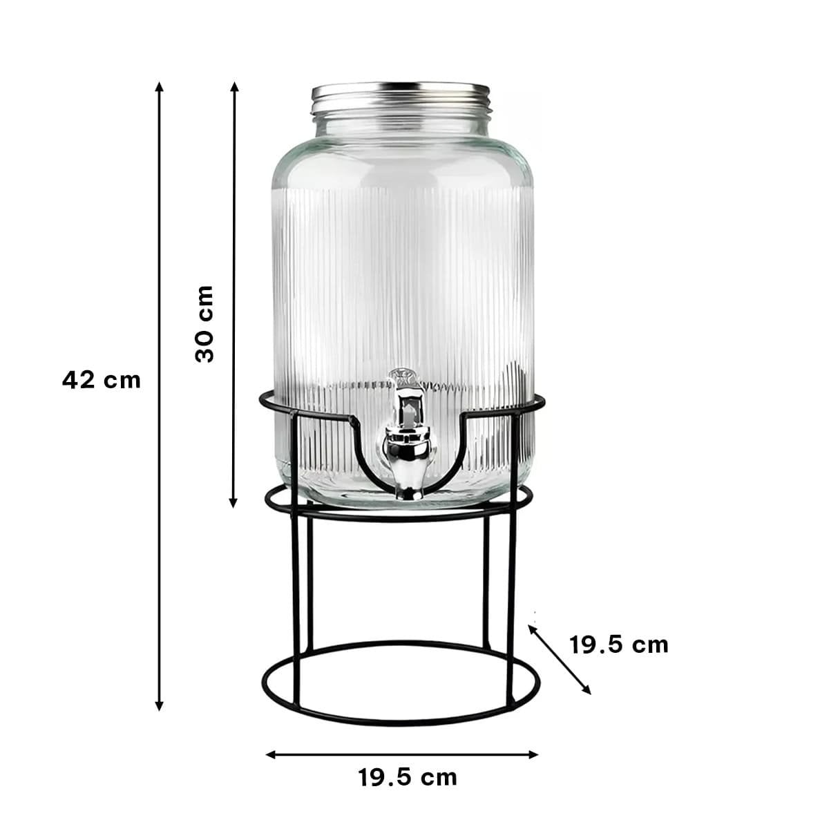 DISPENSADOR DE BEBIDA PARA REFRESCOS Y BEBIDAS FRIAS NEGRO Y TRANSPARENTE 5,5L Y+REGALO STICKER - 4