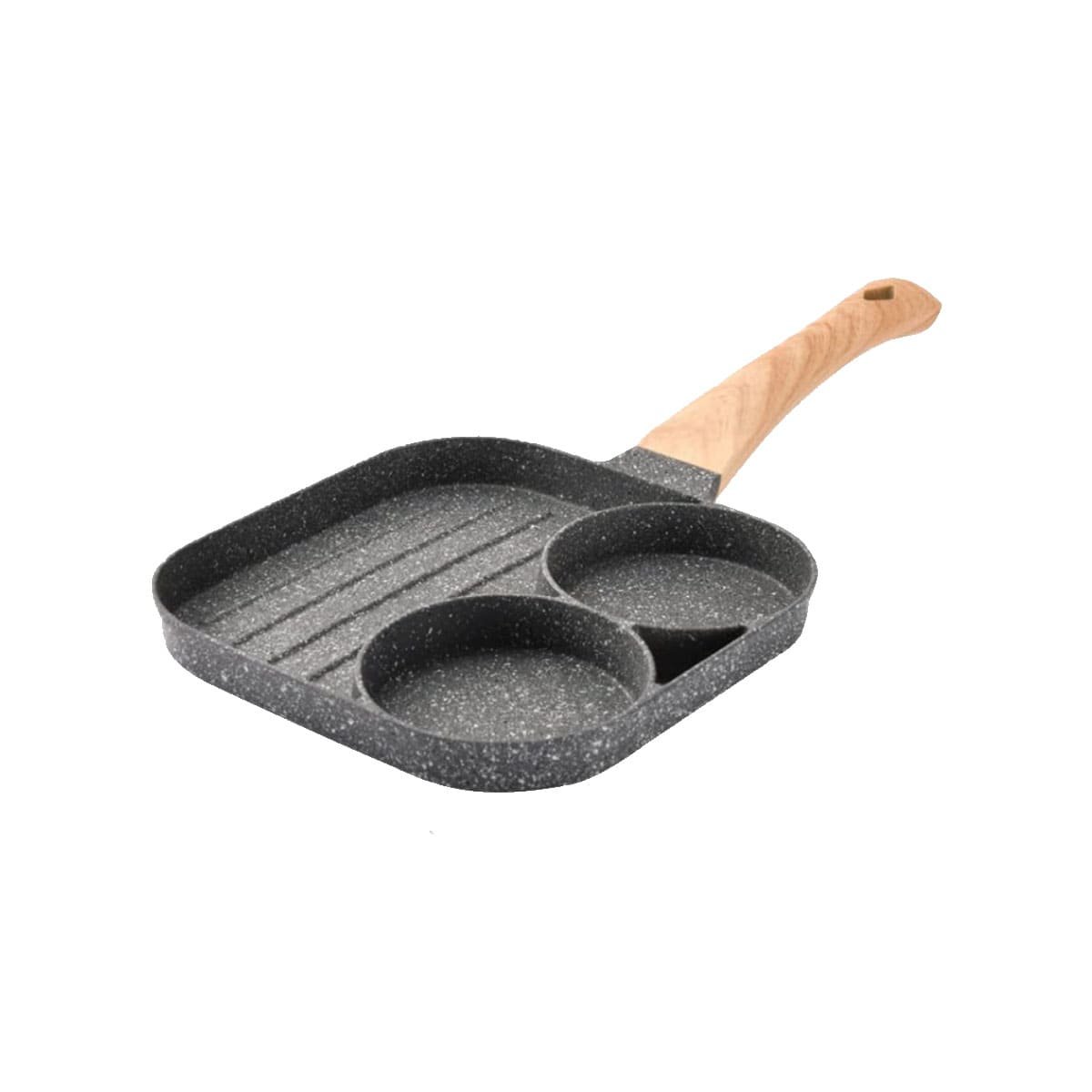 SARTEN ANTIADHERENTE 3 DIVISIONES CON MANGO DE MADERA ERGONOMICO YLIGAS REGALO - 5