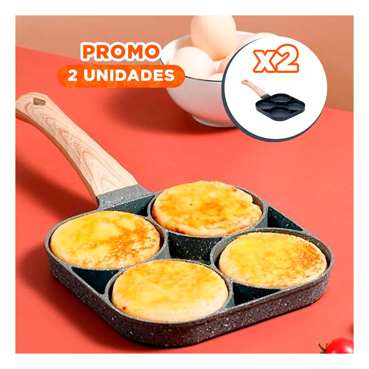 PACK2 OLLA ANTIADHERENTE DE 4 DIVISIONES EN PLOMO PARA HUEVOS - 1