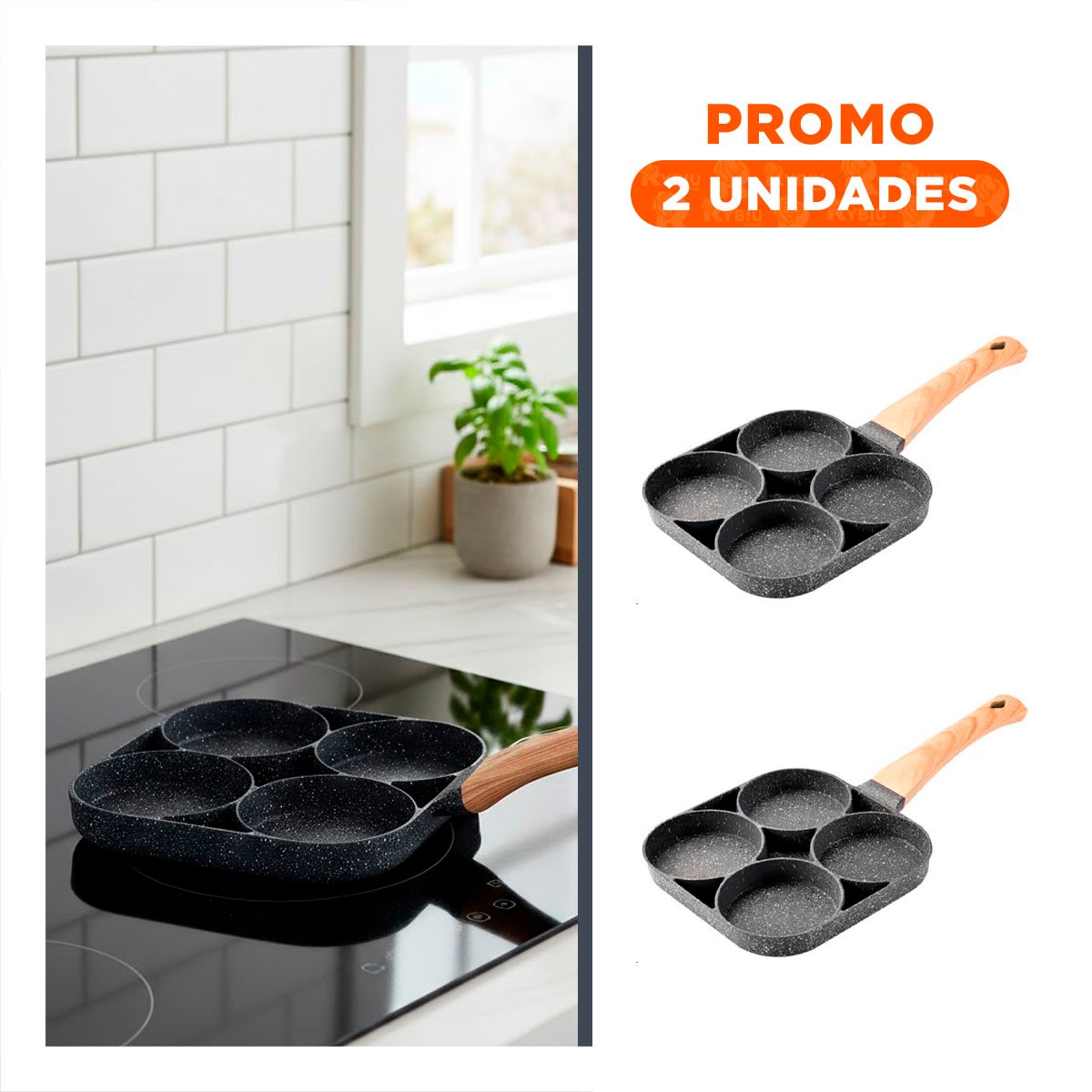 PACK2 OLLA ANTIADHERENTE DE 4 DIVISIONES EN PLOMO PARA COMIDAS YREGALO STICKER - 1