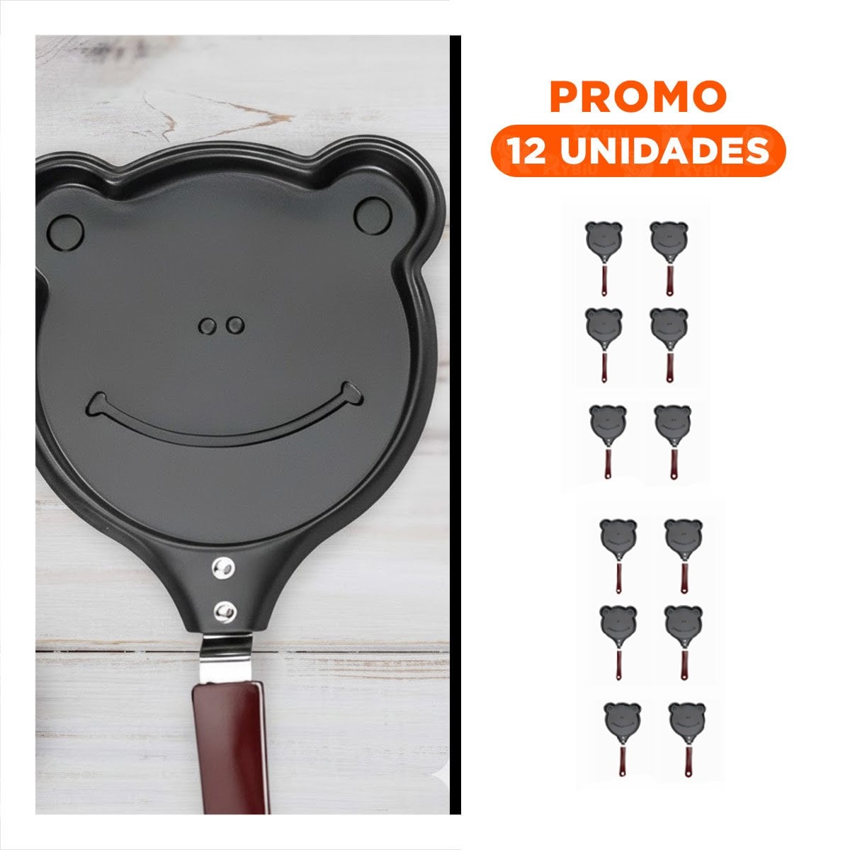 PACK12 CAZUELA CABEZA DE RANA PLOMO FUNCIONAL Y COMODA COCINAR HUEVOS - 1