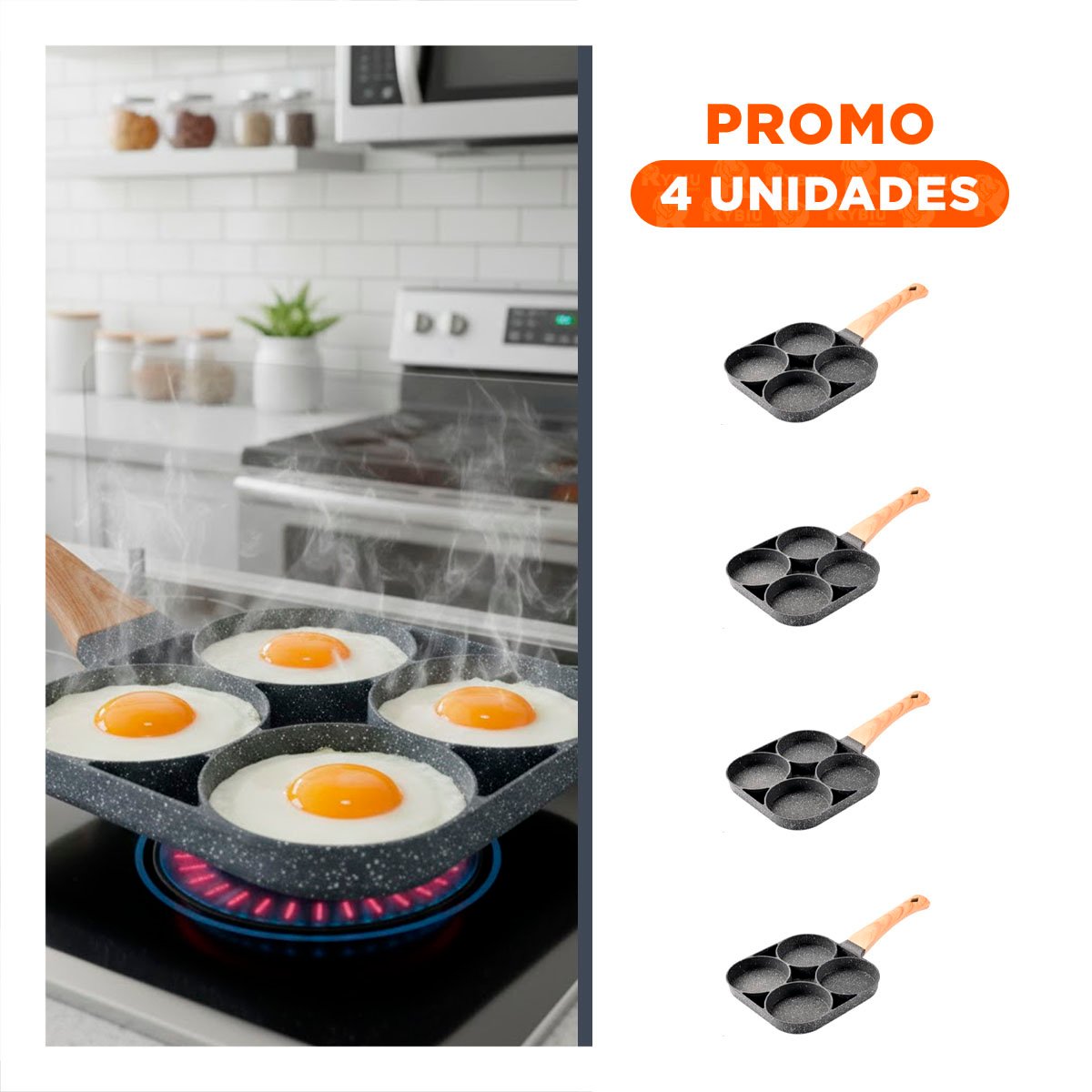 PACK4 OLLA ANTIADHERENTE DE 4 DIVISIONES EN PLOMO PARA DESAYUNOS - 1
