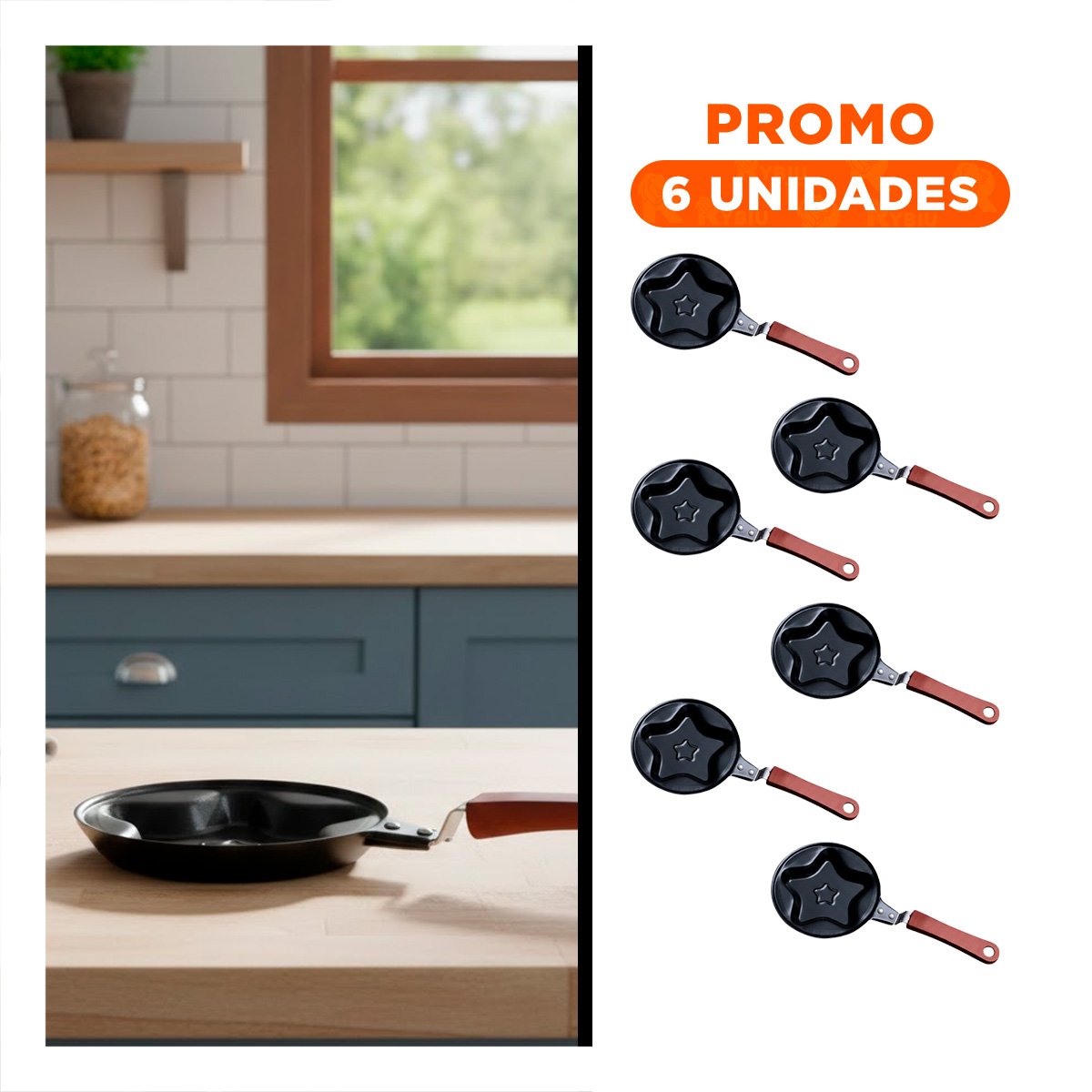 PACK6 CAZUELA CABEZA DE ESTRELLA PLOMO DURADERA Y RESISTENTE COCINAR COMIDAS YREGALO STICKER - 1