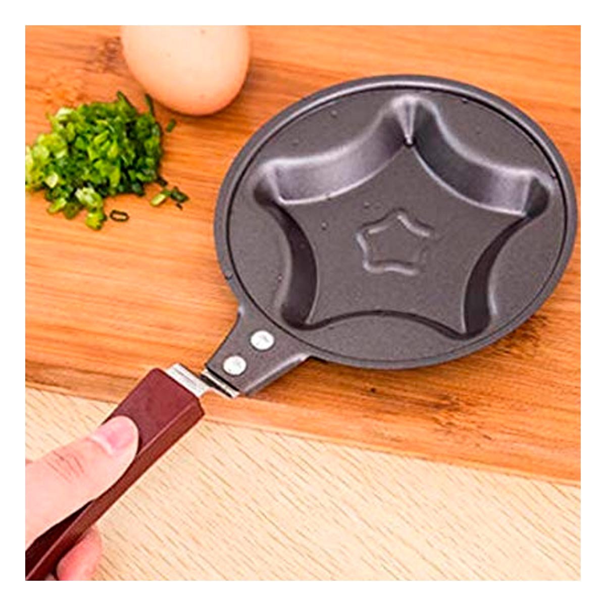 PACK4 CAZUELA CABEZA DE ESTRELLA PLOMO COMODA Y RESISTENTE COCINAR HUEVOS YREGALO STICKER - 5
