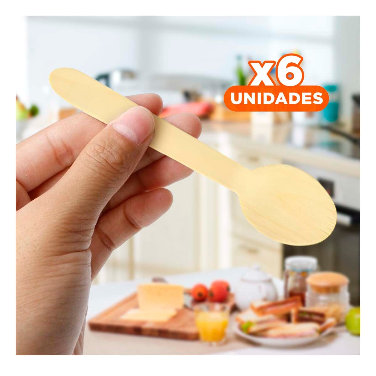 PACK6 SET DE CUCHARAS 100 PZS CON ESTILO NATURAL PARA HOGAR Y EVENTOS - 1