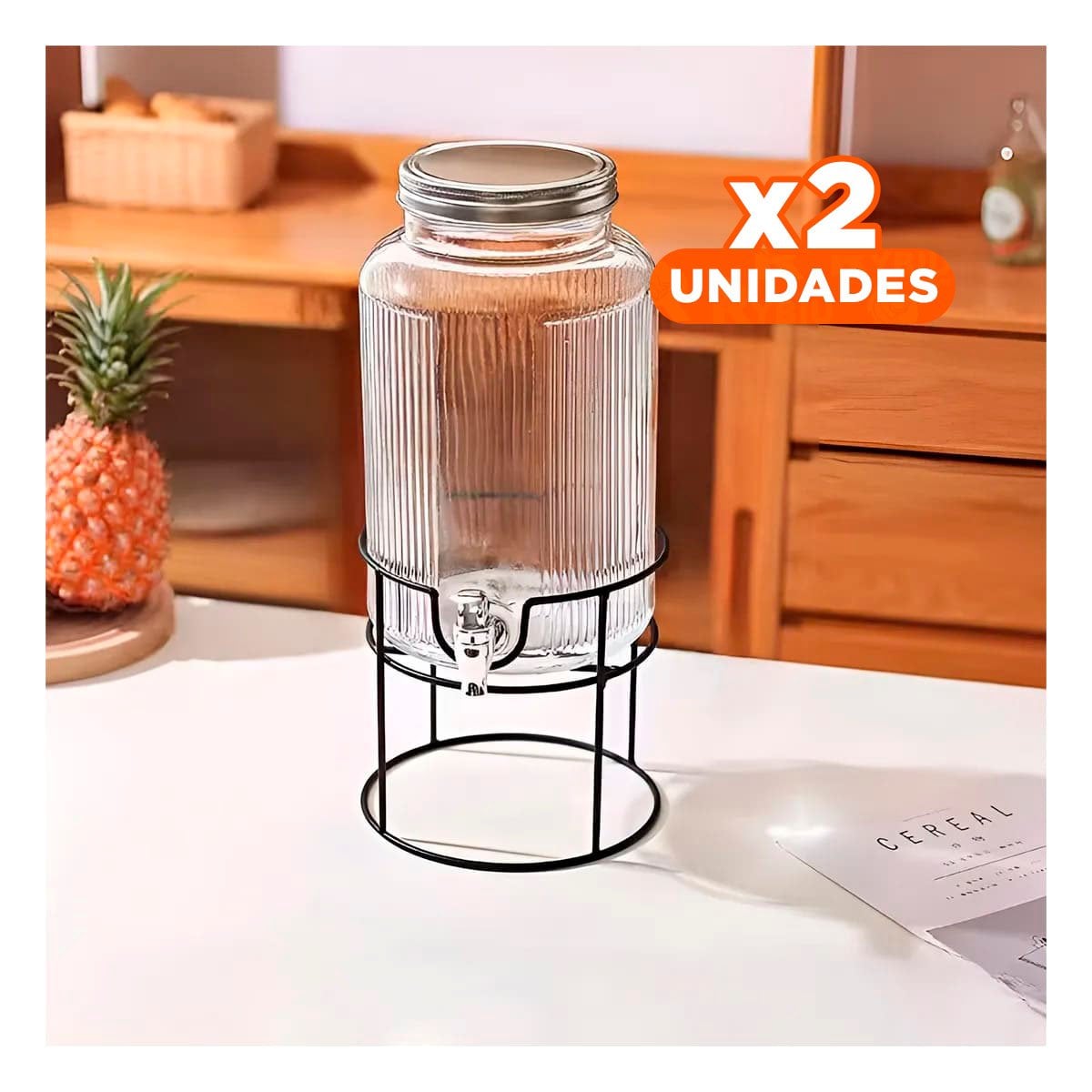 PACK2 SUMINISTRADOR DE BEBIDA PARA REFRESCOS NEGRO Y TRANSPARENTE 5,5L Y+PAPEL REGALO - 1