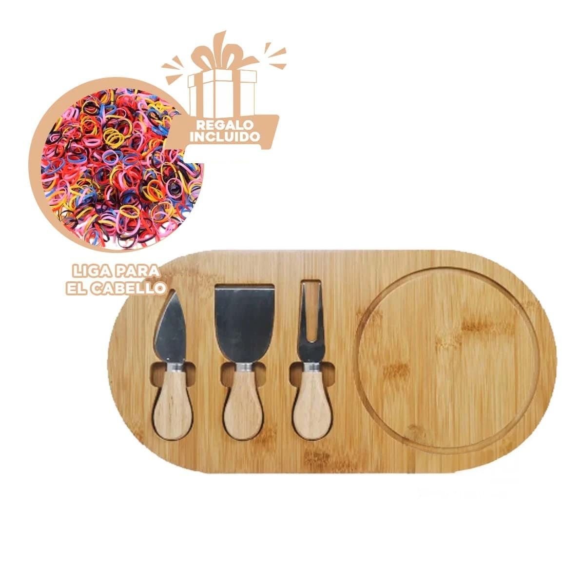 JUEGO DE DEGUSTACION CON CUCHILLOS Y TABLA DE MADERA MADERA Y+LIGAS REGALO - 2