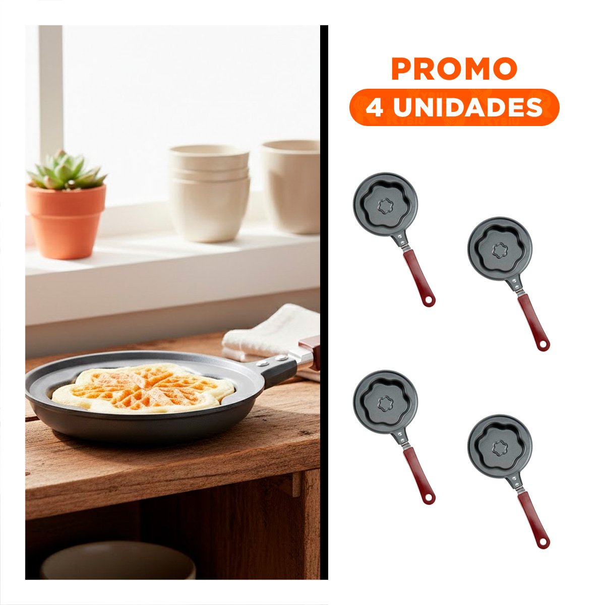 PACK2 OLLA CABEZA DE FLOR PLOMO PRACTICA Y FUNCIONAL COCINAR HUEVOS YPAPEL REGALO - 1