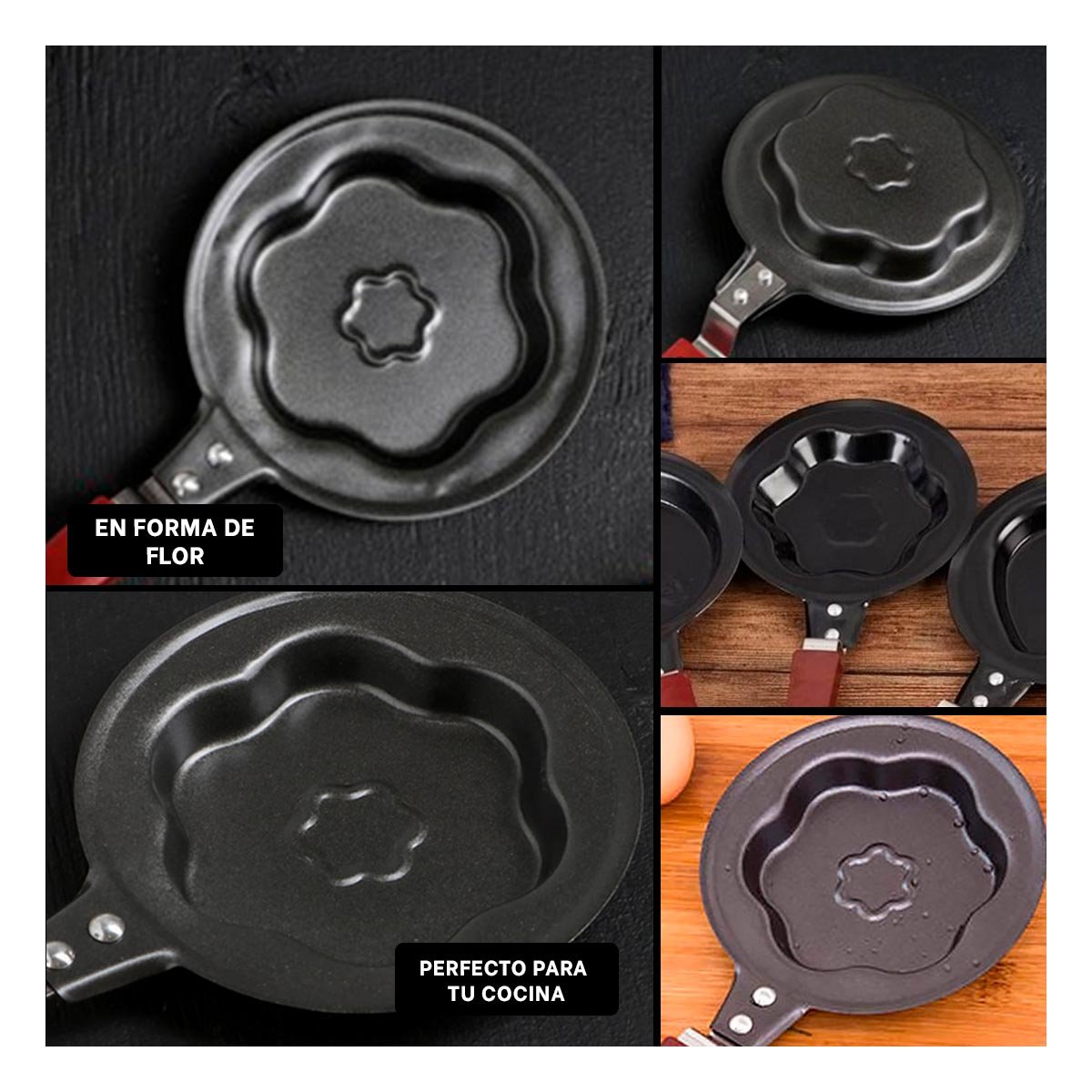 PACK2 OLLA CABEZA DE FLOR PLOMO PRACTICA Y FUNCIONAL COCINAR HUEVOS YPAPEL REGALO - 3