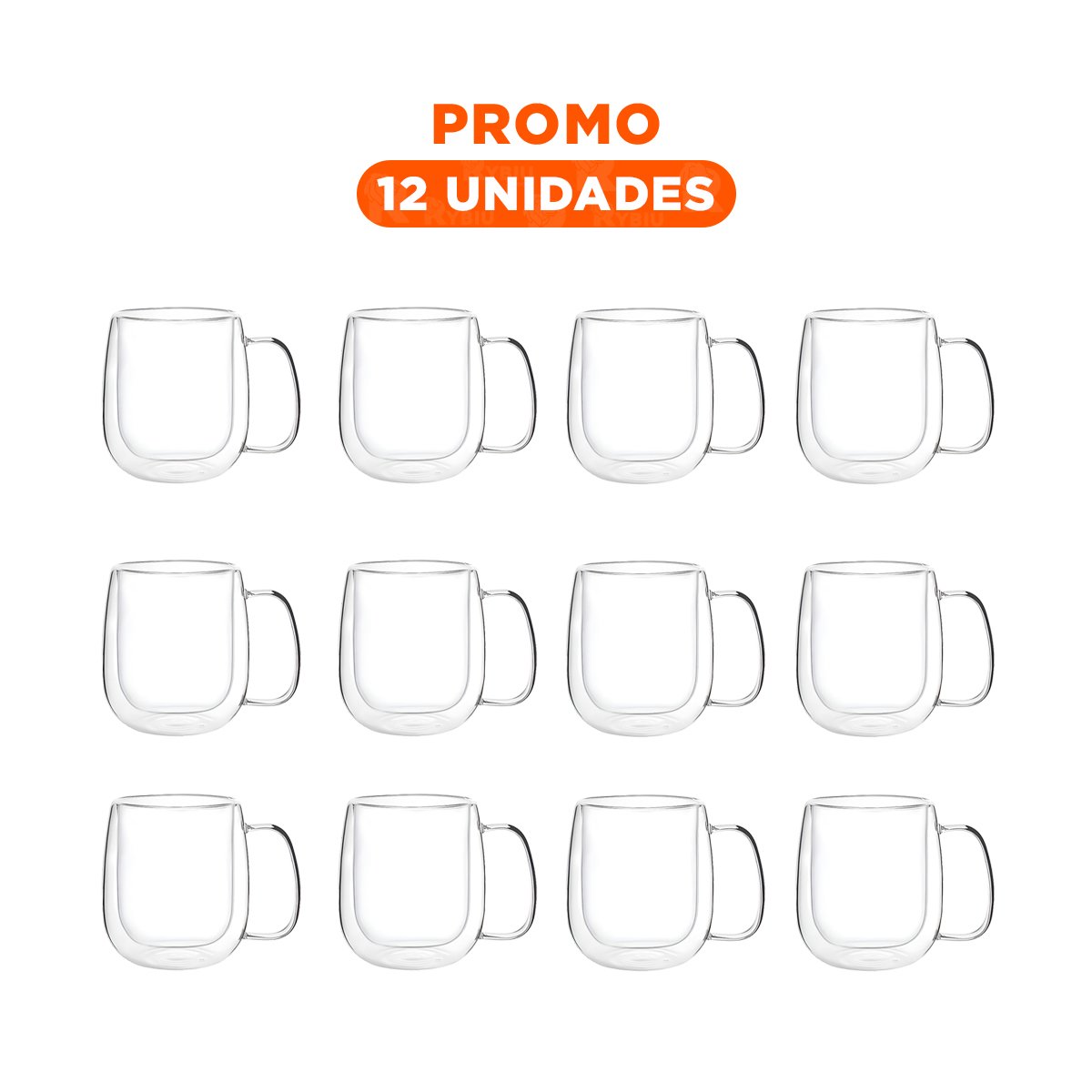PACK12 TAZON DOBLE CAPA 443ML TRANSPARENTE PARA SERVIR BEBIDAS VARIADAS - 1
