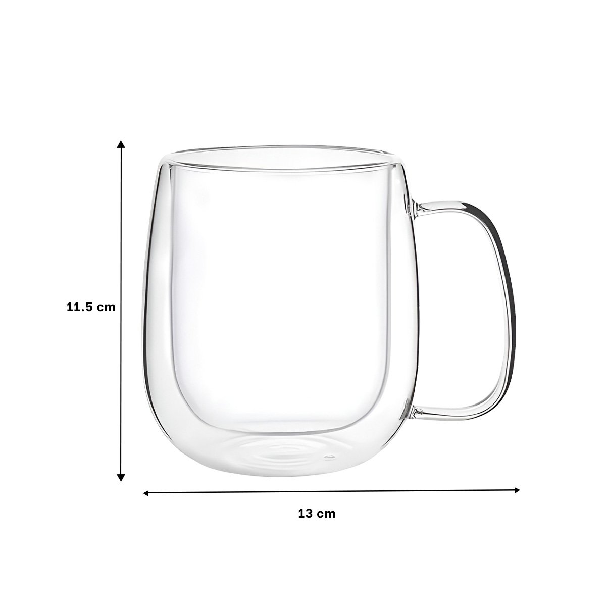 TAZA DOBLE CAPA 443ML TRANSPARENTE PARA CAFE Y TE EN CASA YPAPEL REGALO - 4