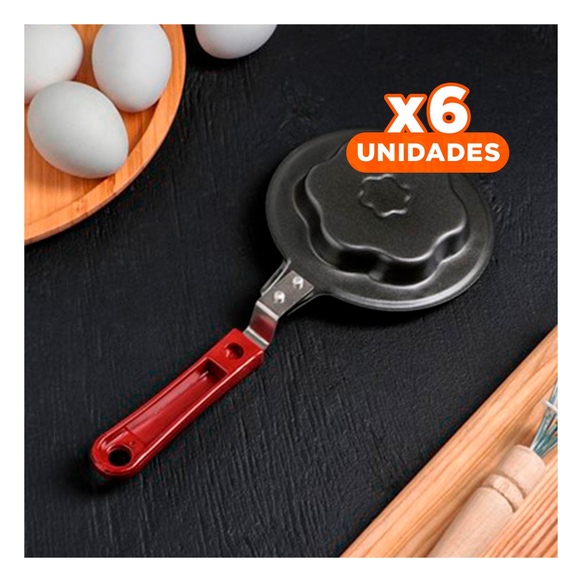 PACK6 CAZUELA CABEZA DE FLOR PLOMO COMODA Y FACIL DE USAR COCINAR INGREDIENTES YPAPEL REGALO - 1