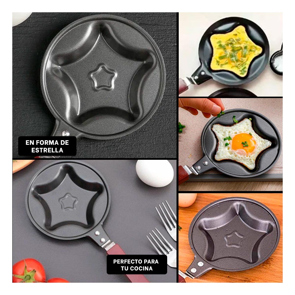 PACK6 CAZUELA CABEZA DE ESTRELLA PLOMO COMODA Y FACIL DE USAR YPAPEL REGALO - 3
