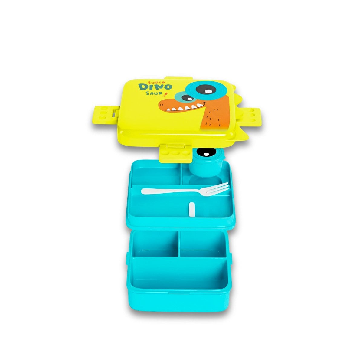 PACK4 CONTENEDOR CUADRADO PARA ALMACENAR VEGETALES 1600ML VERDE Y CELESTE Y+PAPEL REGALO - 3