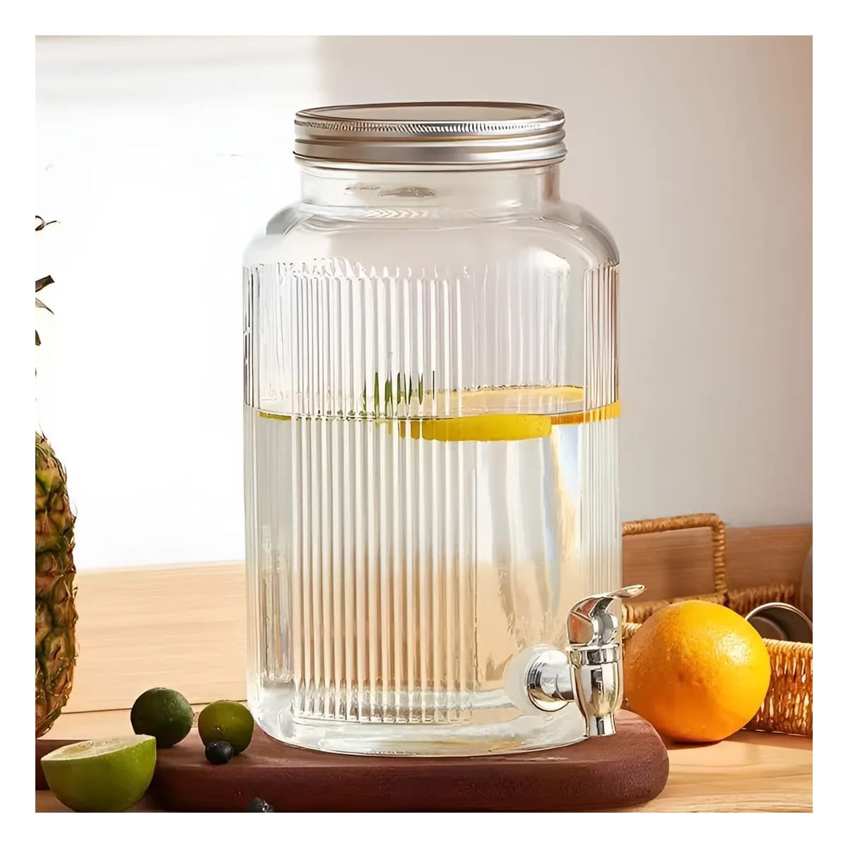 DISPENSADOR DE BEBIDA PARA JUGOS NATURALES NEGRO Y TRANSPARENTE 5,5L Y+LIGAS REGALO - 3