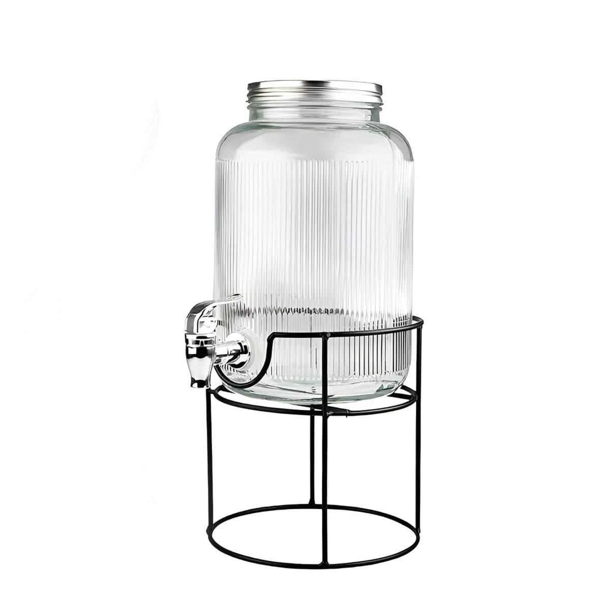 DISPENSADOR DE BEBIDA PARA JUGOS NATURALES NEGRO Y TRANSPARENTE 5,5L Y+LIGAS REGALO - 5