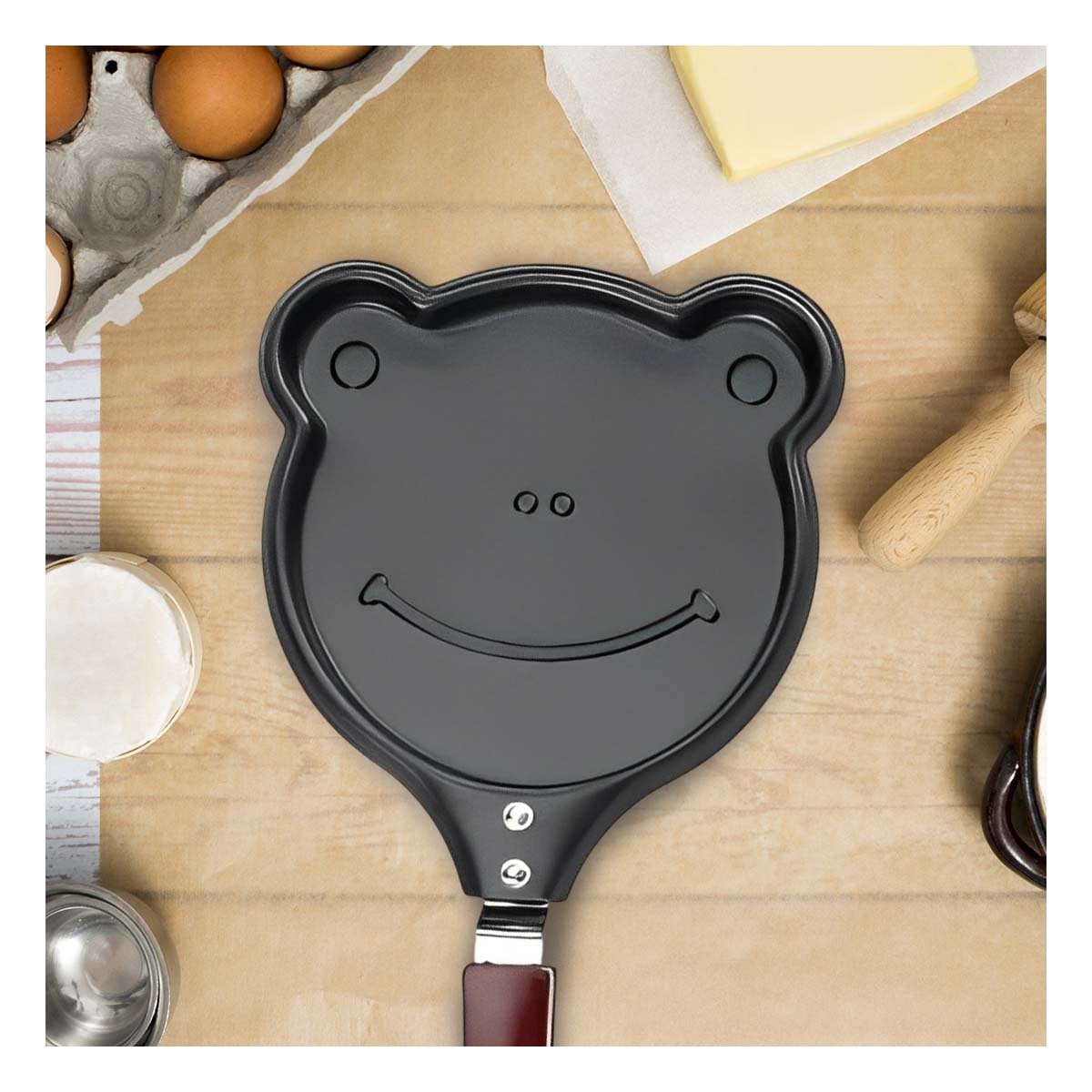 PACK4 CAZUELA CABEZA DE RANA PLOMO COMODA Y RESISTENTE COCINAR HUEVOS YREGALO STICKER - 5