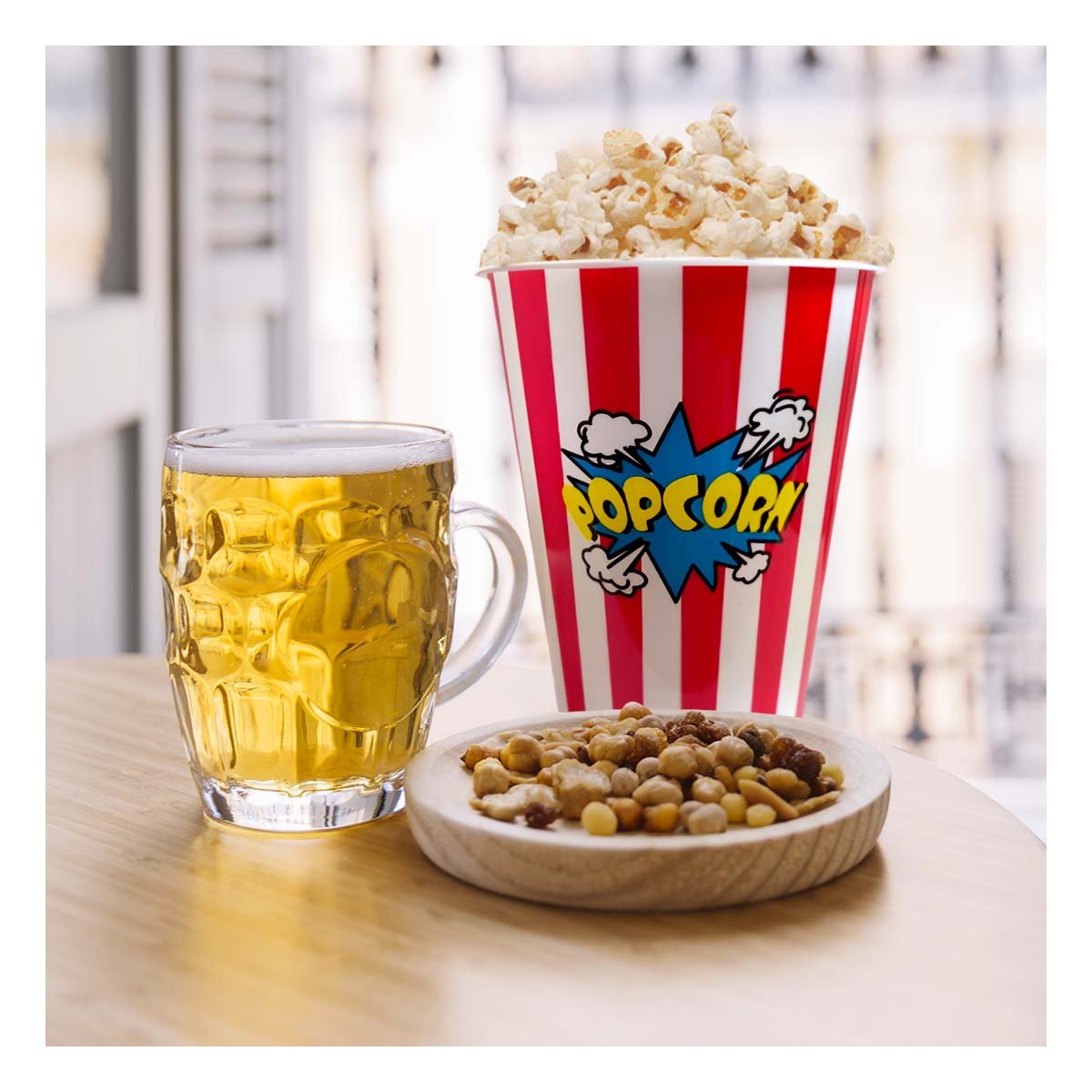 PACK6 BALDE POPCORN 11,3X17X6,9CM ROJO PARA REUNIONES Y CELEBRACIONES YREGALO STICKER - 5