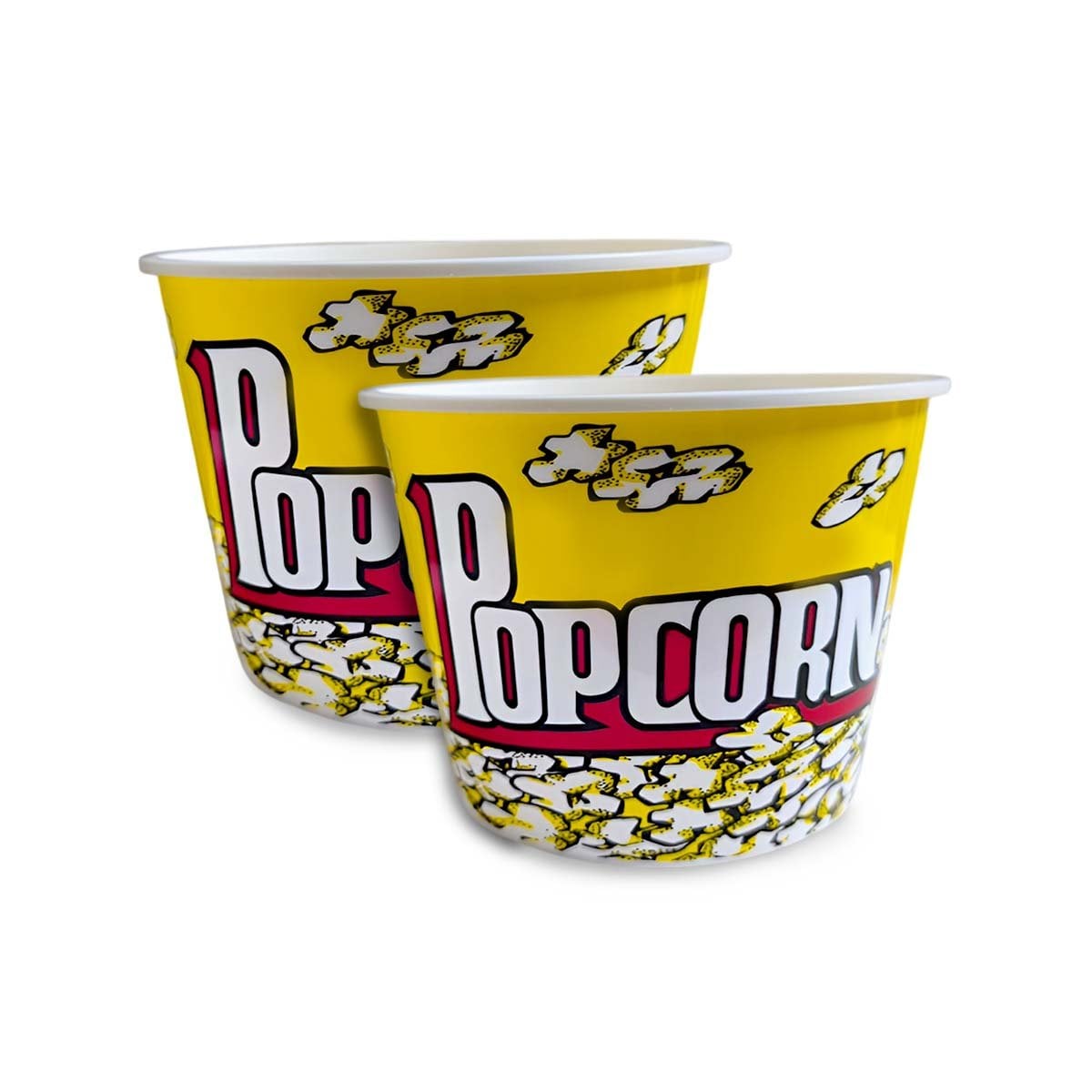 PACK12 CUBO POPCORN 16X11,6X12CM AMARILLO PARA CINE Y REUNIONES YREGALO STICKER - 2