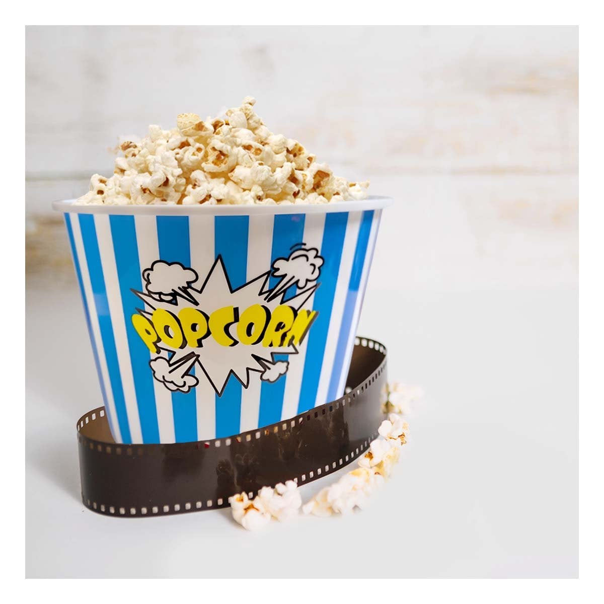 PACK6 BALDE POPCORN 16X11,6X12CM AZUL CON DISENO PRACTICO Y FUNCIONAL YPAPEL REGALO - 2
