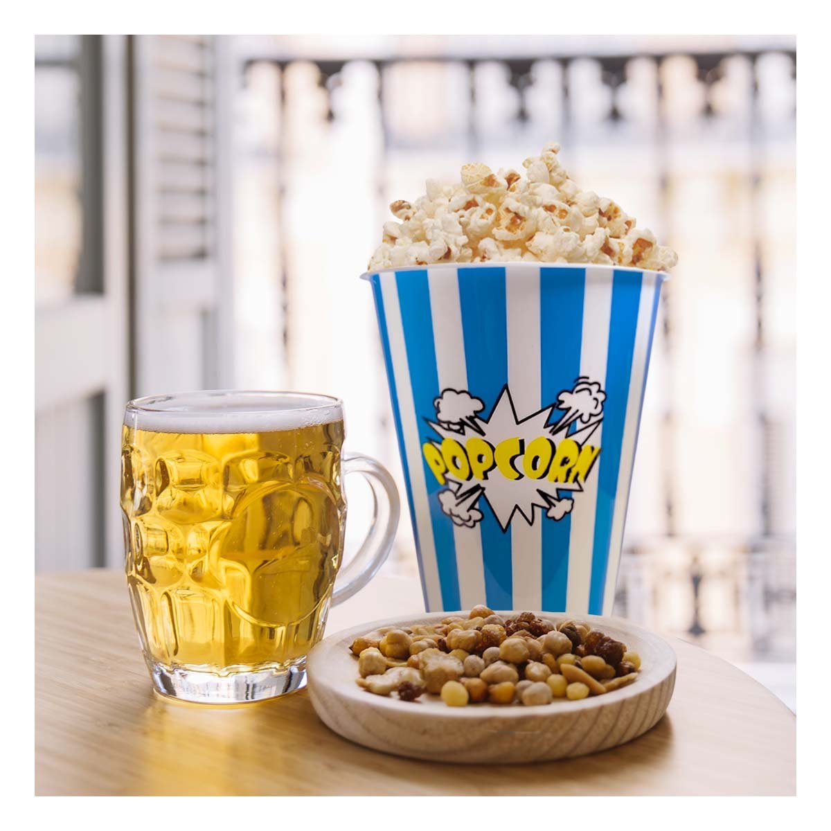 CUBETA VASO POPCORN 11,3X17X6,9CM AZUL PARA SERVIR PALOMITAS Y DULCES YPOST IT - 1