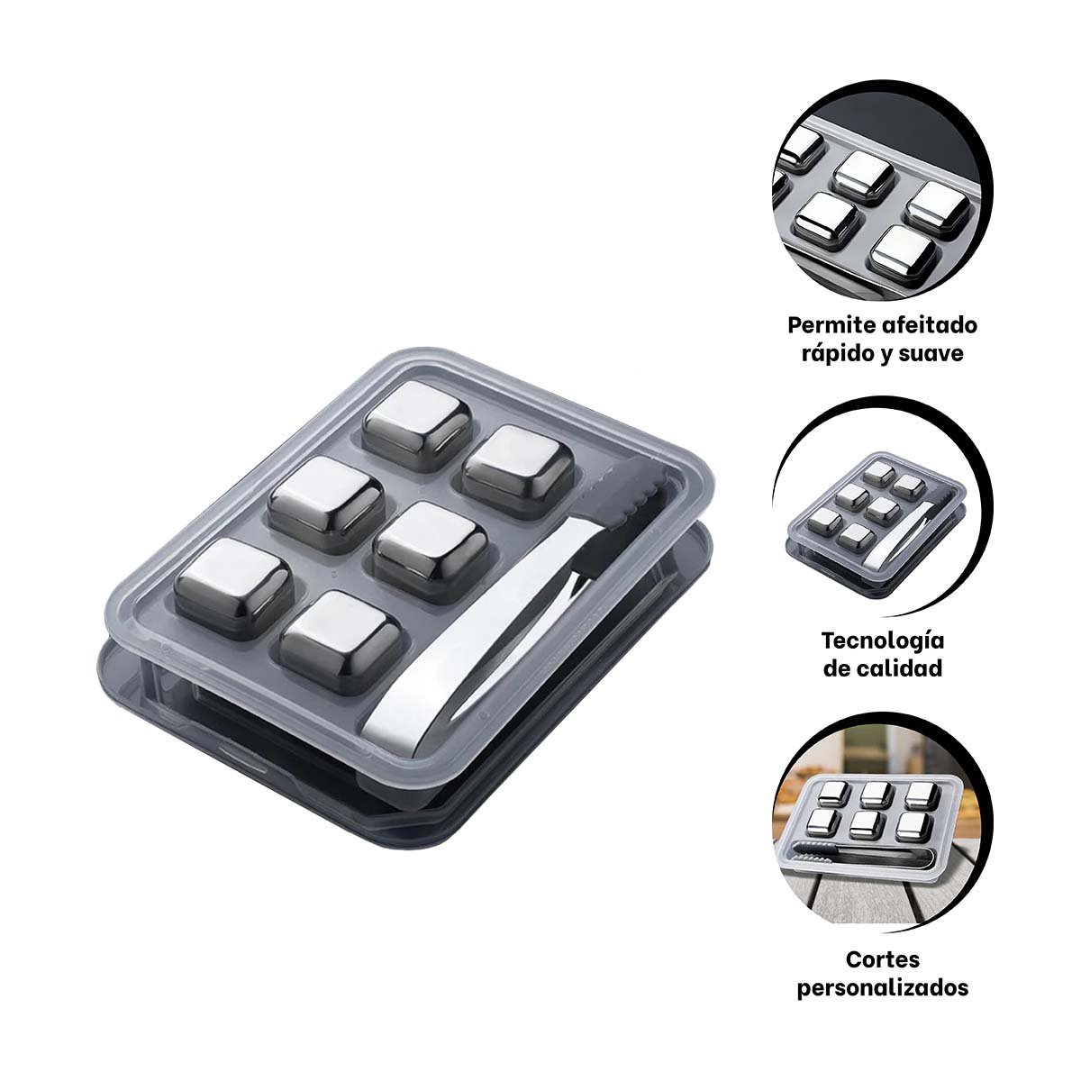 SET DE 6 CUBOS DE HIELO DE ACERO PARA ENFRIAR BEBIDAS SIN DILUIR YPOST IT - 5