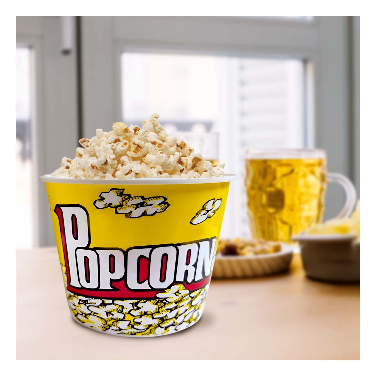 PACK4 RECIPIENTE POPCORN 16X11,6X12CM AMARILLO PARA EVENTOS Y REUNIONES - 2