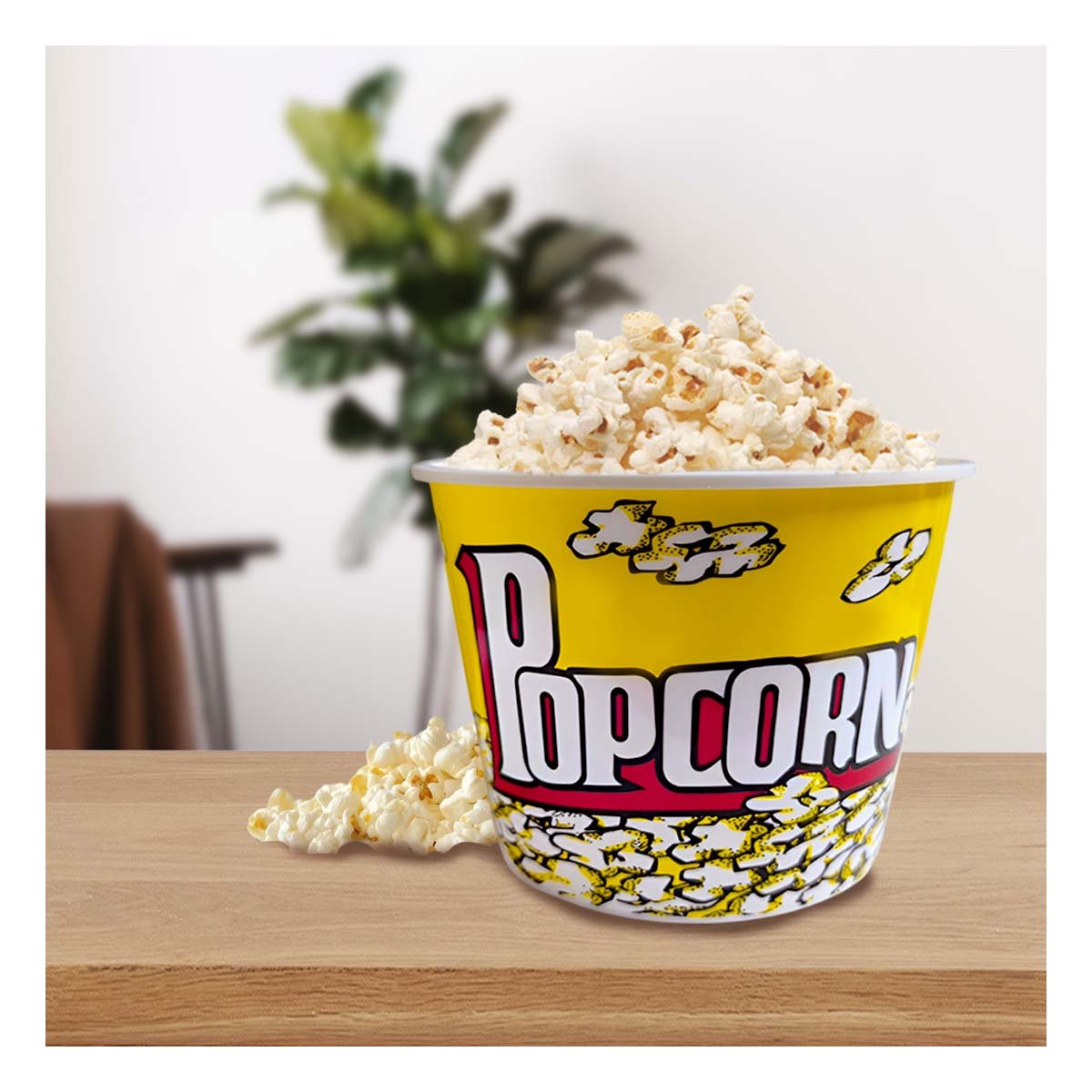 PACK6 BALDE POPCORN 16X11,6X12CM AMARILLO CON DISENO PRACTICO YPAPEL REGALO - 5