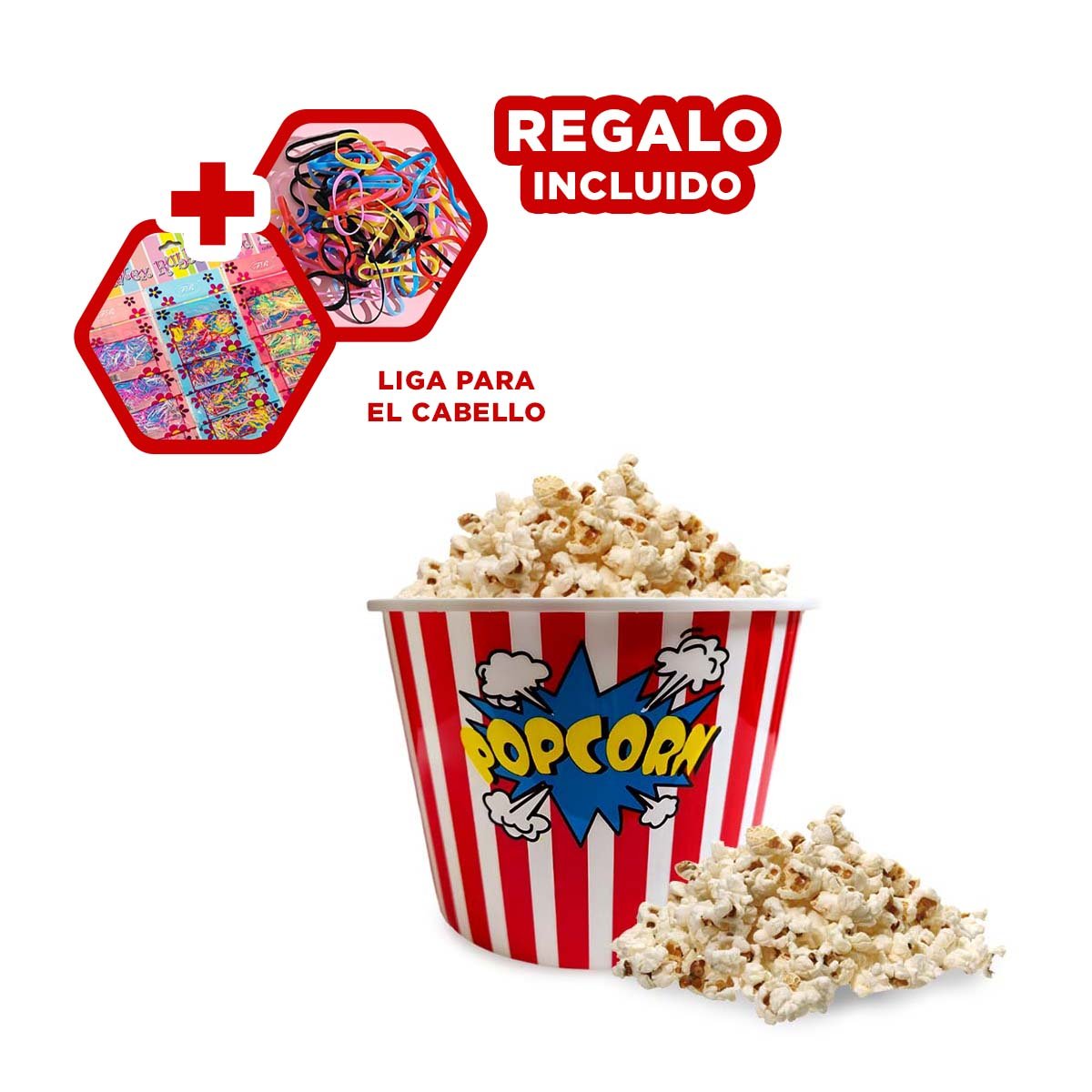CUBETA VASO POPCORN 16X11,6X12CM ROJO PARA REUNIONES Y CELEBRACIONES YLIGAS REGALO - 2