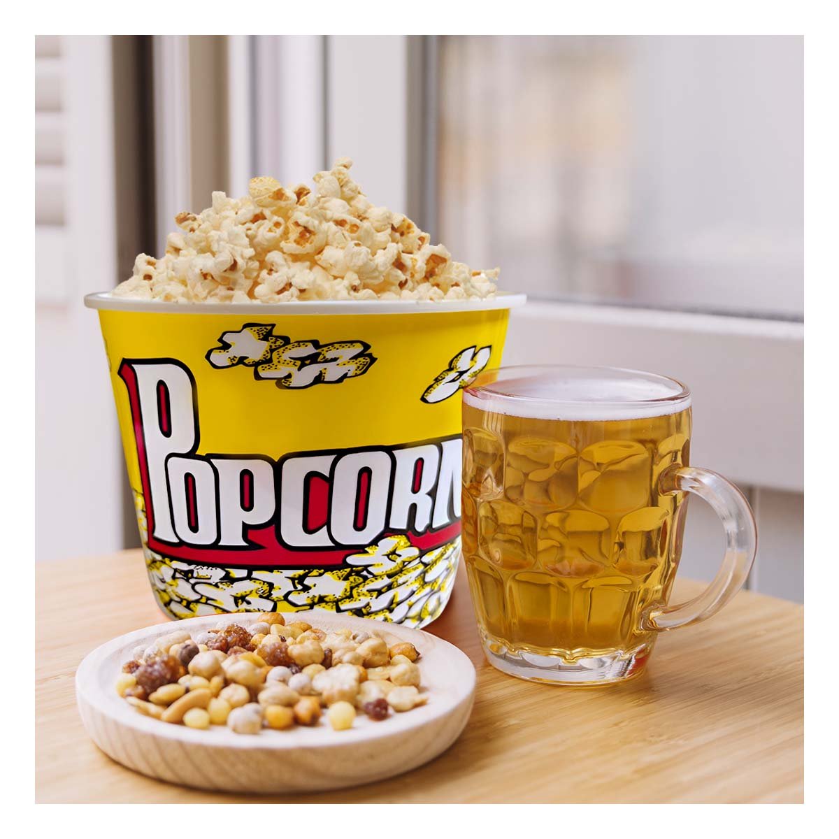 PACK6 BALDE POPCORN 16X11,6X12CM AMARILLO PARA FIESTAS Y CINE - 3
