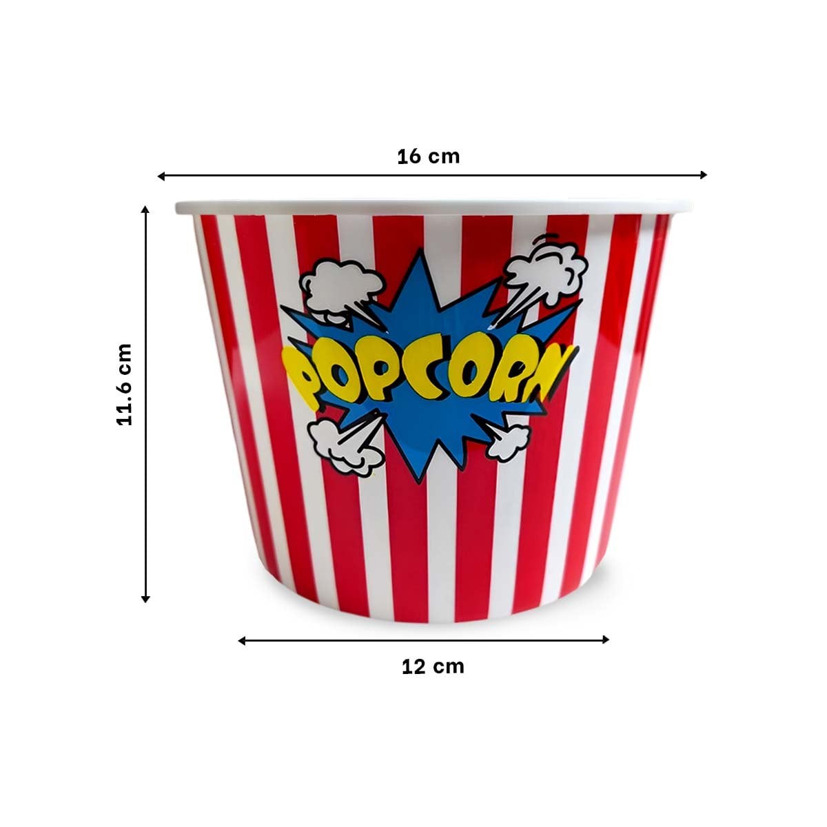 PACK4 RECIPIENTE POPCORN 16X11,6X12CM ROJO PARA REUNIONES Y CELEBRACIONES - 4