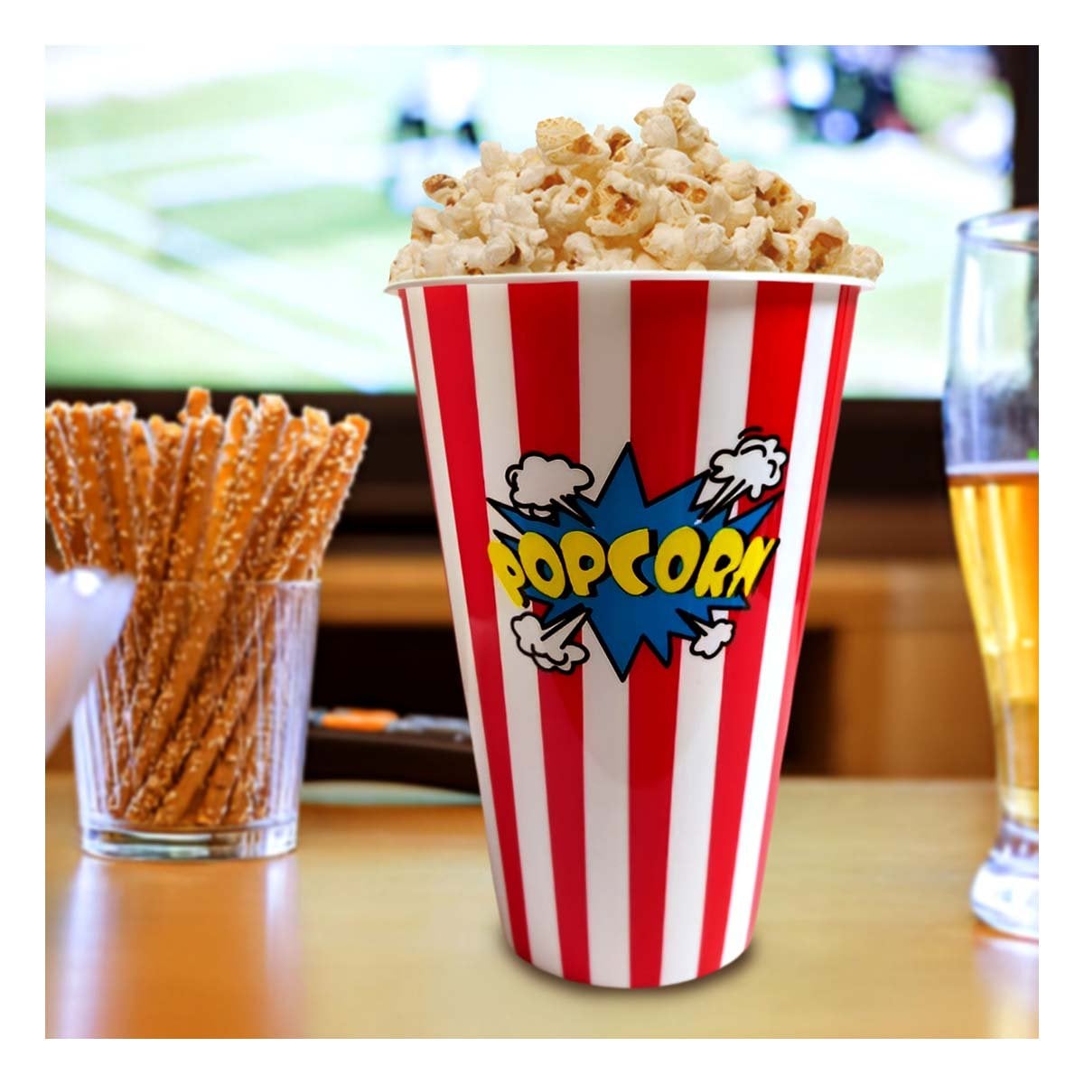 PACK12 CUBO POPCORN 11,3X17X6,9CM ROJO PARA DULCES Y SNACKS EN FIESTAS YPAPEL REGALO - 3