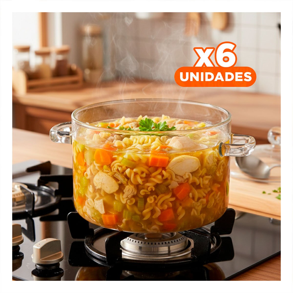 PACK6 ARTICULO PARA SOPAS Y COMIDAS FAMILIARES TRANSPARENTE 1500 ML - 1