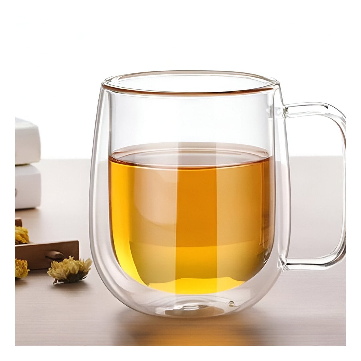 TAZA DOBLE CAPA 443ML TRANSPARENTE PARA BEBIDAS FRIAS Y CALIENTES - 1