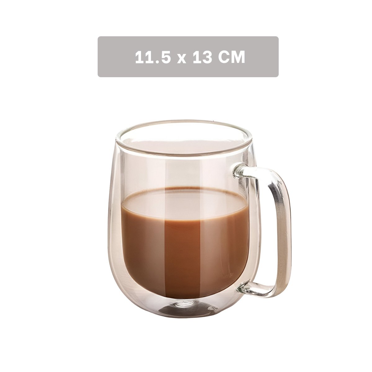 TAZA DOBLE CAPA 443ML TRANSPARENTE PARA BEBIDAS FRIAS Y CALIENTES - 4