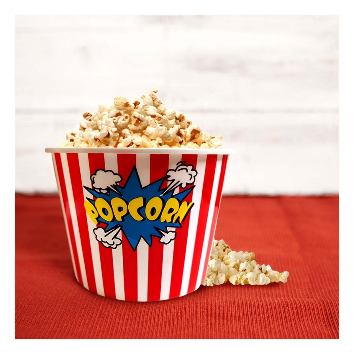 PACK4 BALDE POPCORN 16X11,6X12CM ROJO PARA DULCES Y SNACKS EN FIESTAS YREGALO STICKER - 3