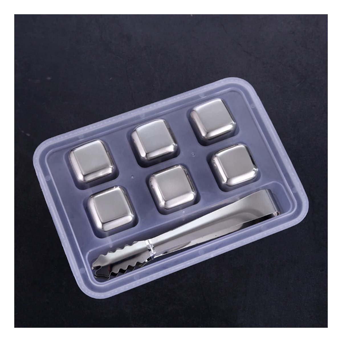 PACK6 ACCESORIOS DE BAR 6 CUBOS DE HIELO PARA WHISKY Y COCTELES YREGALO STICKER - 3