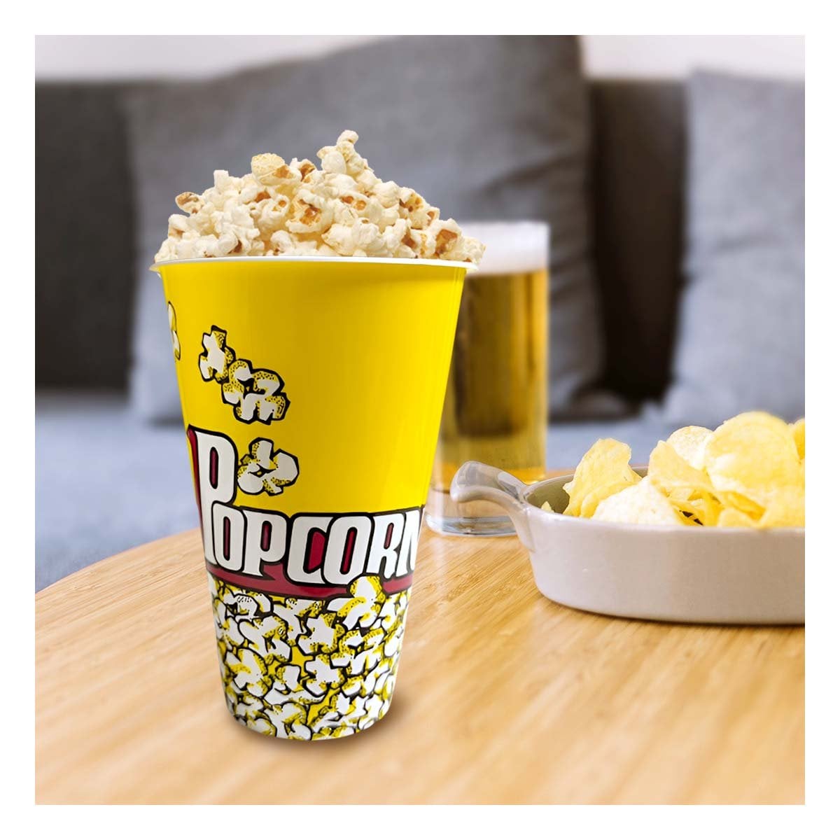 PACK6 BALDE POPCORN 11,3X17X6,9CM AMARILLO PARA CINE Y EVENTOS EN CASA - 2