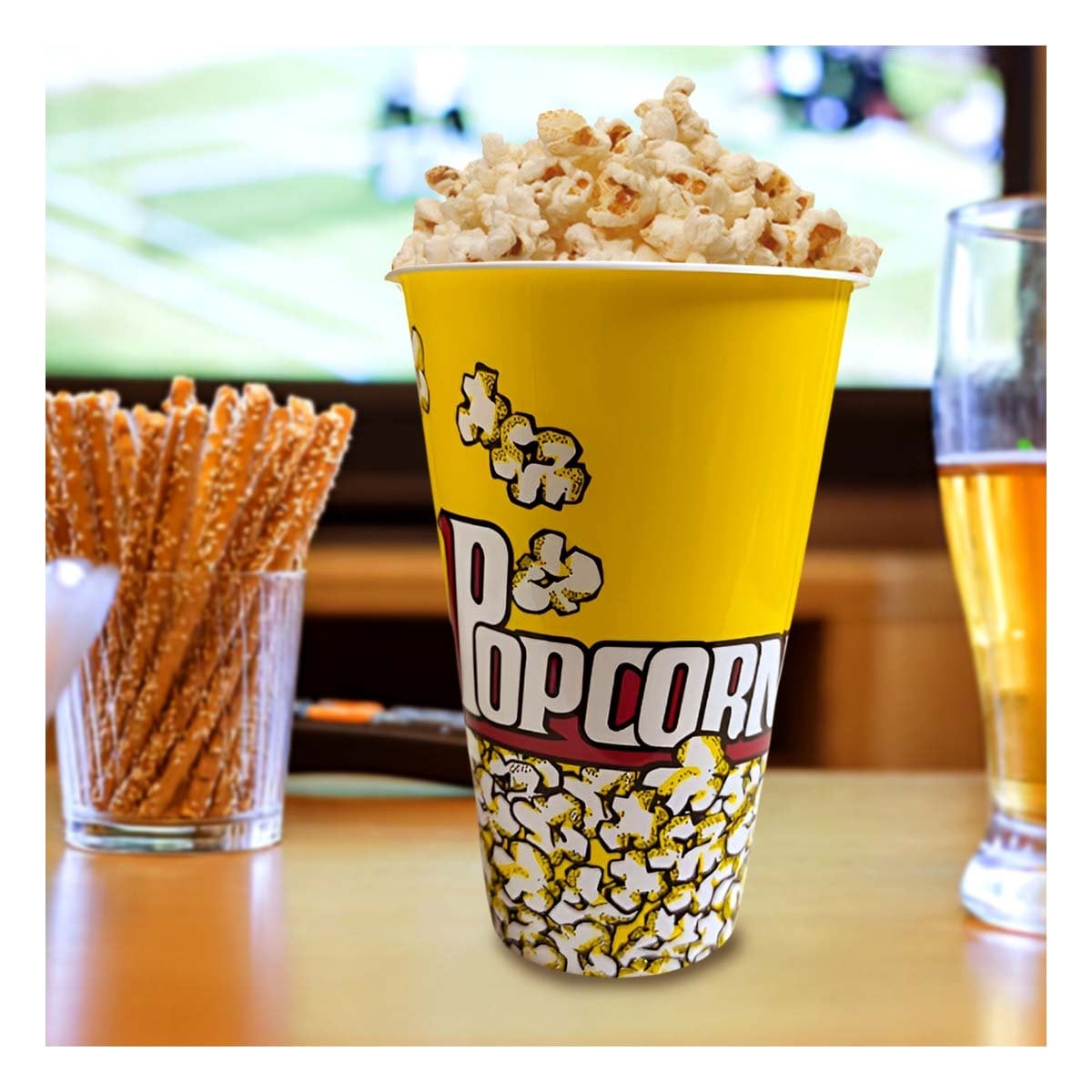 PACK6 BALDE POPCORN 11,3X17X6,9CM AMARILLO PARA CINE Y EVENTOS EN CASA - 5