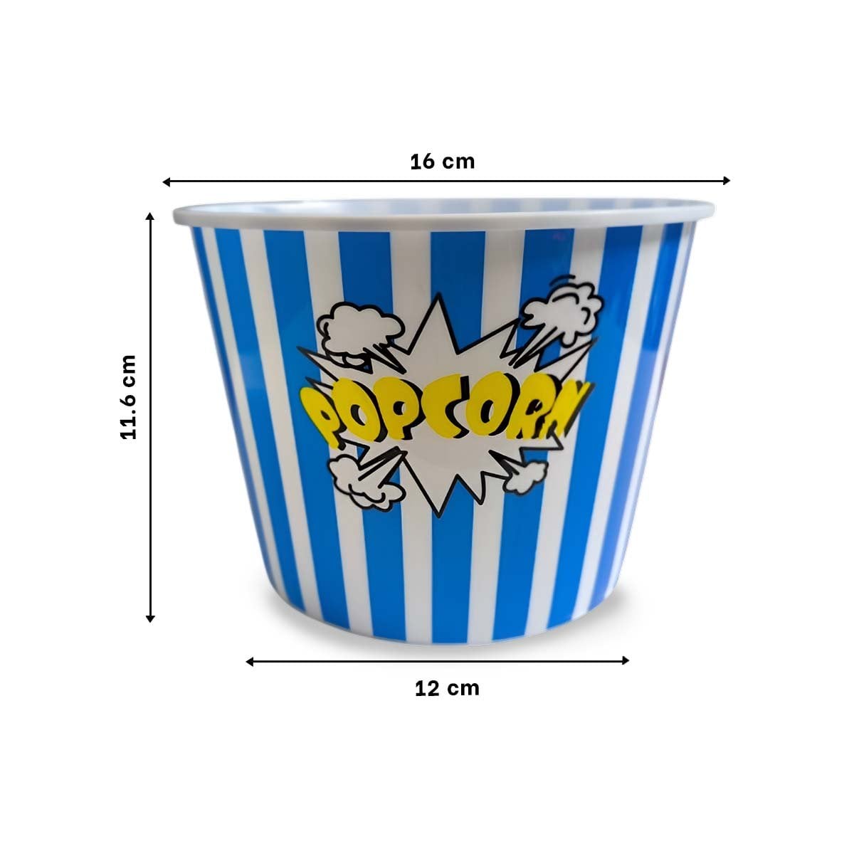 PACK6 BALDE POPCORN 16X11,6X12CM AZUL PARA REUNIONES Y CELEBRACIONES YREGALO STICKER - 4