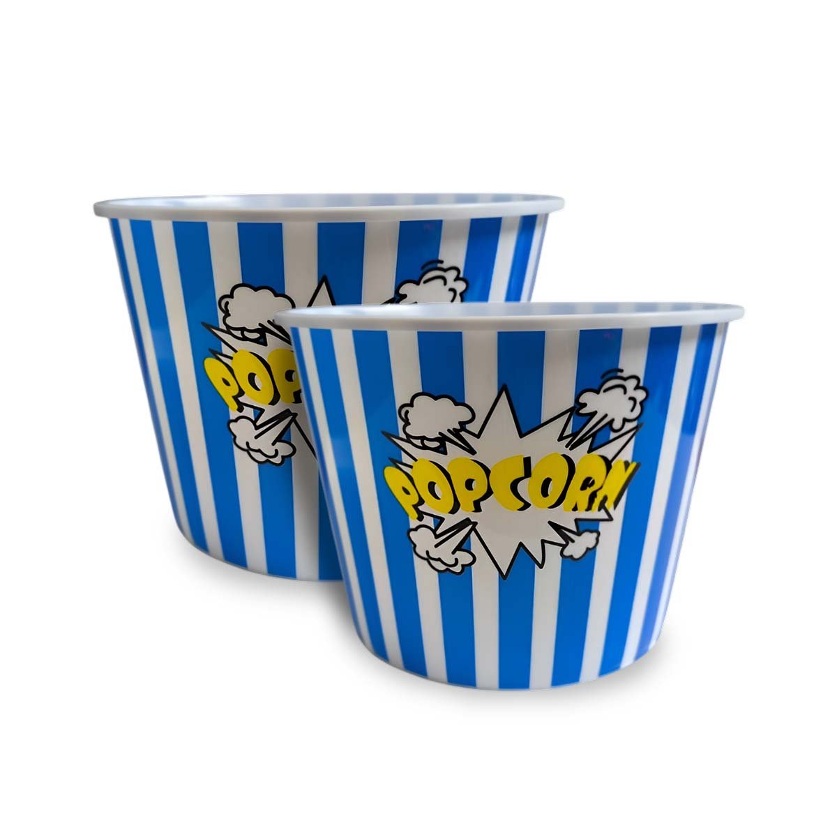 PACK12 CUBO POPCORN 16X11,6X12CM AZUL PARA CINE Y EVENTOS EN CASA YREGALO STICKER - 2