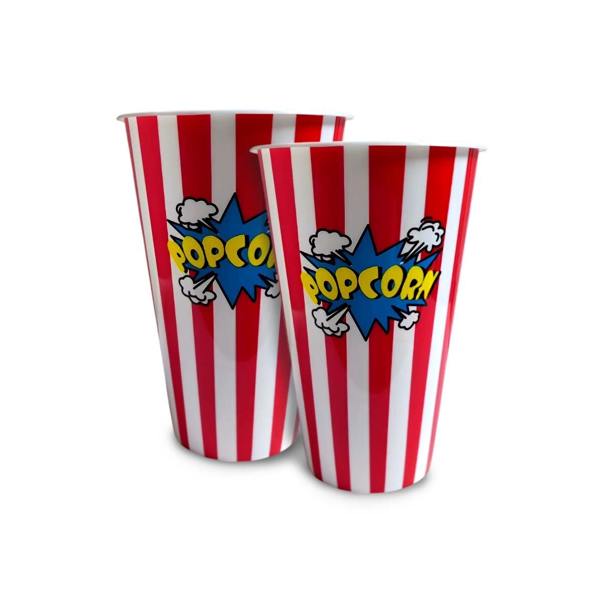 PACK2 RECIPIENTE POPCORN 11,3X17X6,9CM ROJO CON DISENO PRACTICO Y FUNCIONAL YREGALO STICKER - 2