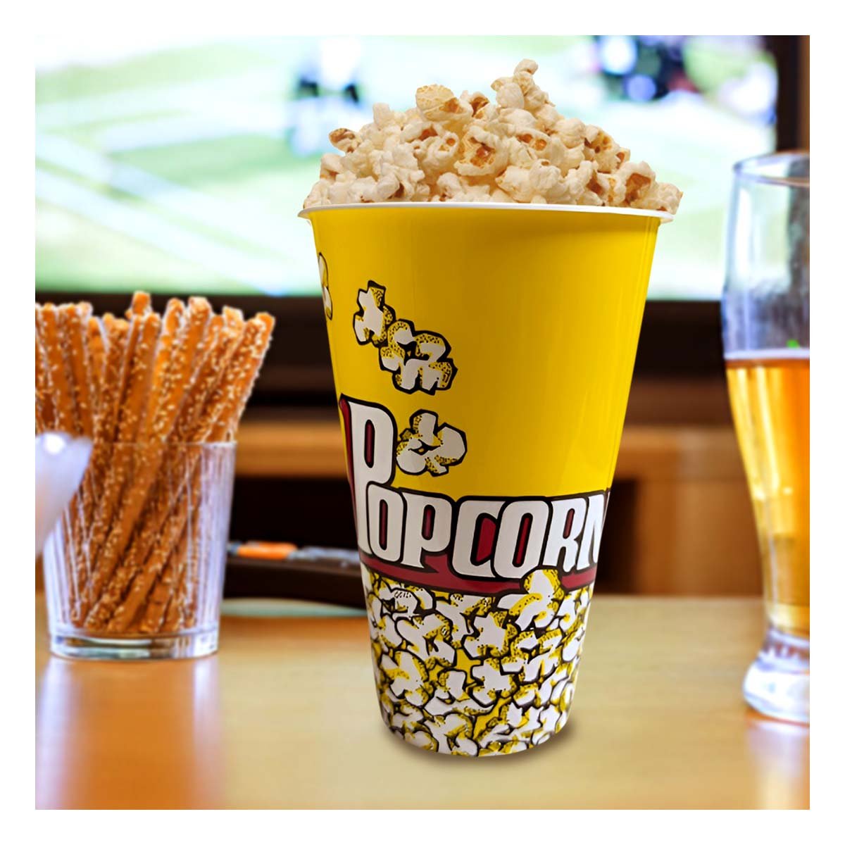 PACK12 CUBO POPCORN 11,3X17X6,9CM AMARILLO PARA DULCES Y SNACKS EN FIESTAS YPAPEL REGALO - 2