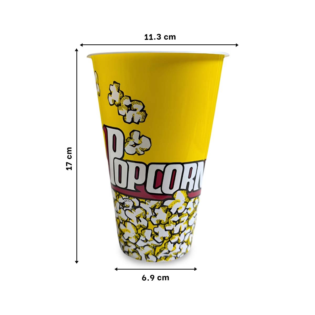 PACK12 CUBO POPCORN 11,3X17X6,9CM AMARILLO PARA DULCES Y SNACKS EN FIESTAS YPAPEL REGALO - 4