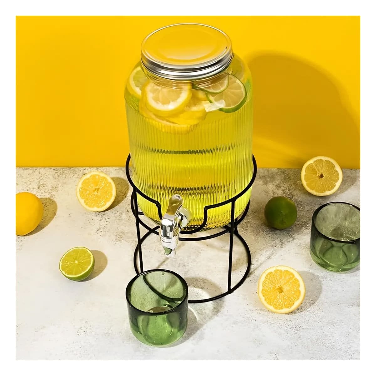 PACK4 SUMINISTRADOR DE BEBIDA PARA JUGOS Y AGUA FRESCA NEGRO Y TRANSPARENTE 5,5L - 2