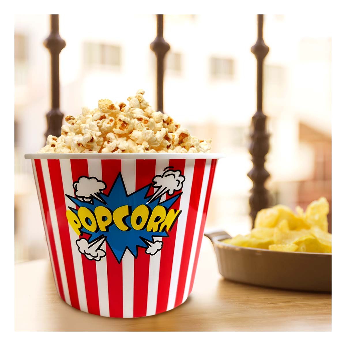 PACK12 CUBO POPCORN 16X11,6X12CM ROJO PARA CINE Y EVENTOS EN CASA YREGALO STICKER - 5