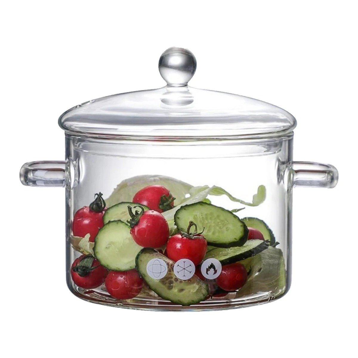 PACK6 ARTICULO PARA COCINA DIARIA Y COMIDAS CASERAS TRANSPARENTE 1500 ML Y+REGALO STICKER - 2