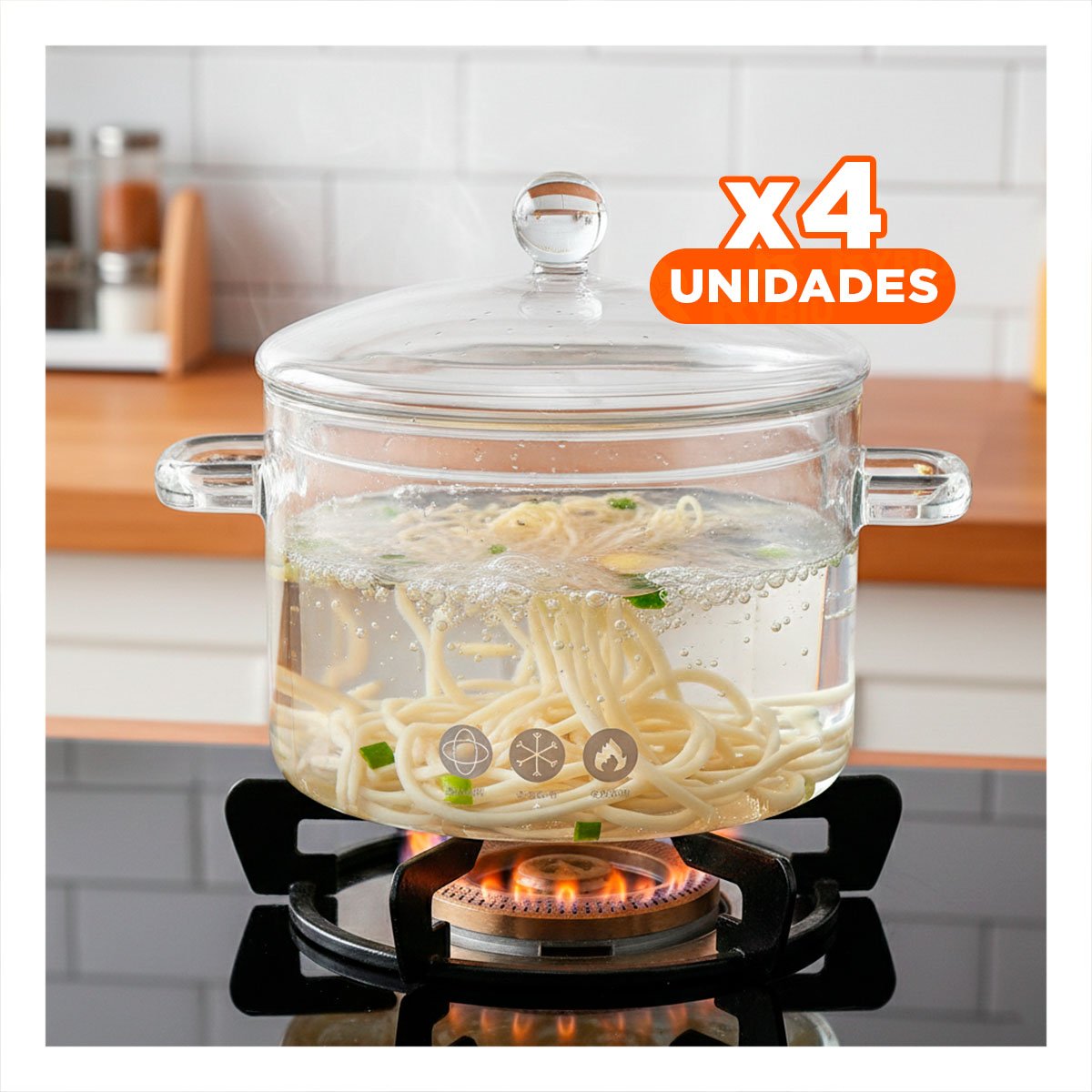 PACK4 ARTICULO PARA COCINAR ARROZ Y GUISOS FACIL TRANSPARENTE 1500 ML Y+REGALO STICKER - 1